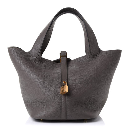 Hermes Taurillon Clemence Picotin Lock 22 MM Etain 1 of 12
