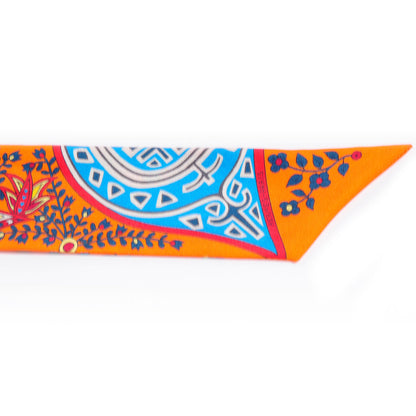 Hermes Silk L'Arbre de Vie Twilly Orange 4 of 4