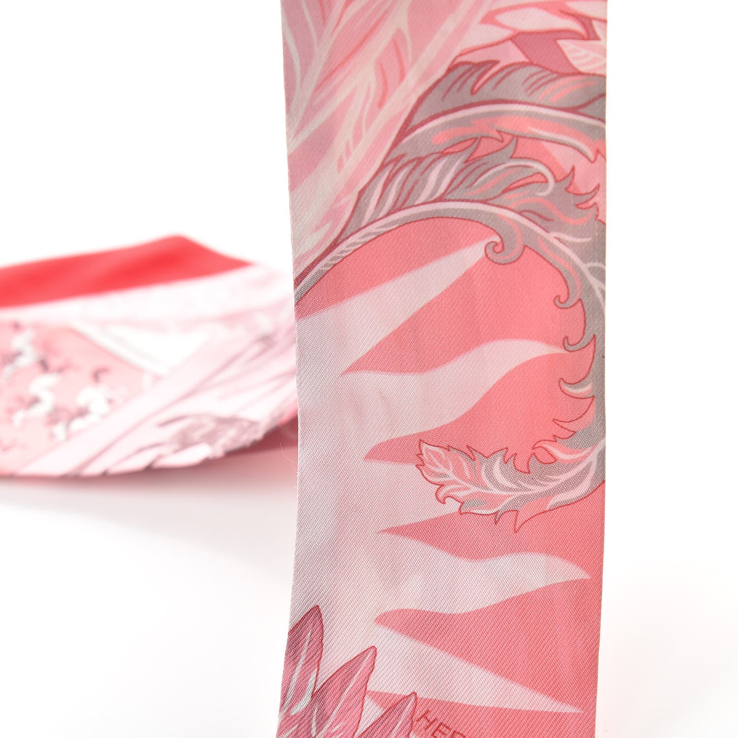 Hermes Silk Cheval Phoenix Twilly Grenadine Rose Gris 6 of 7