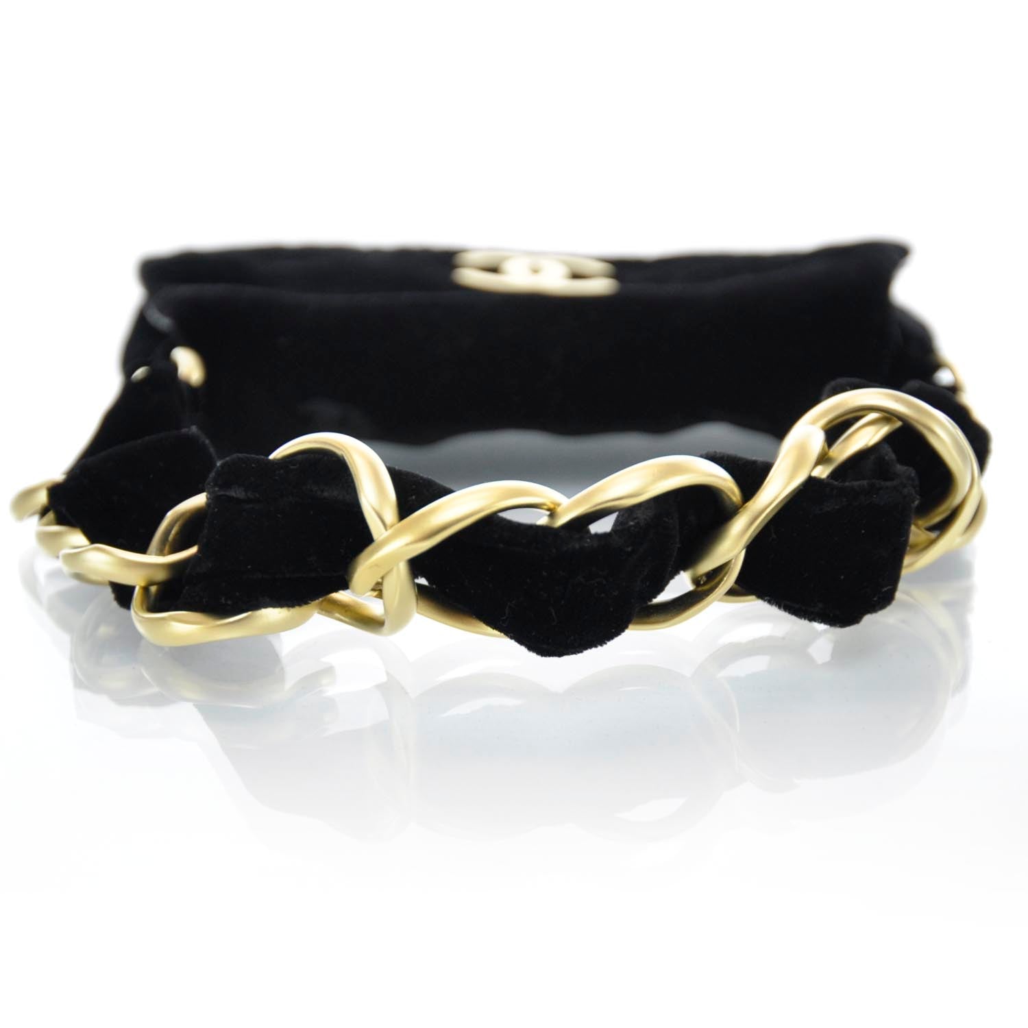 Chanel Velvet Shoulder Bag Black 4 of 9