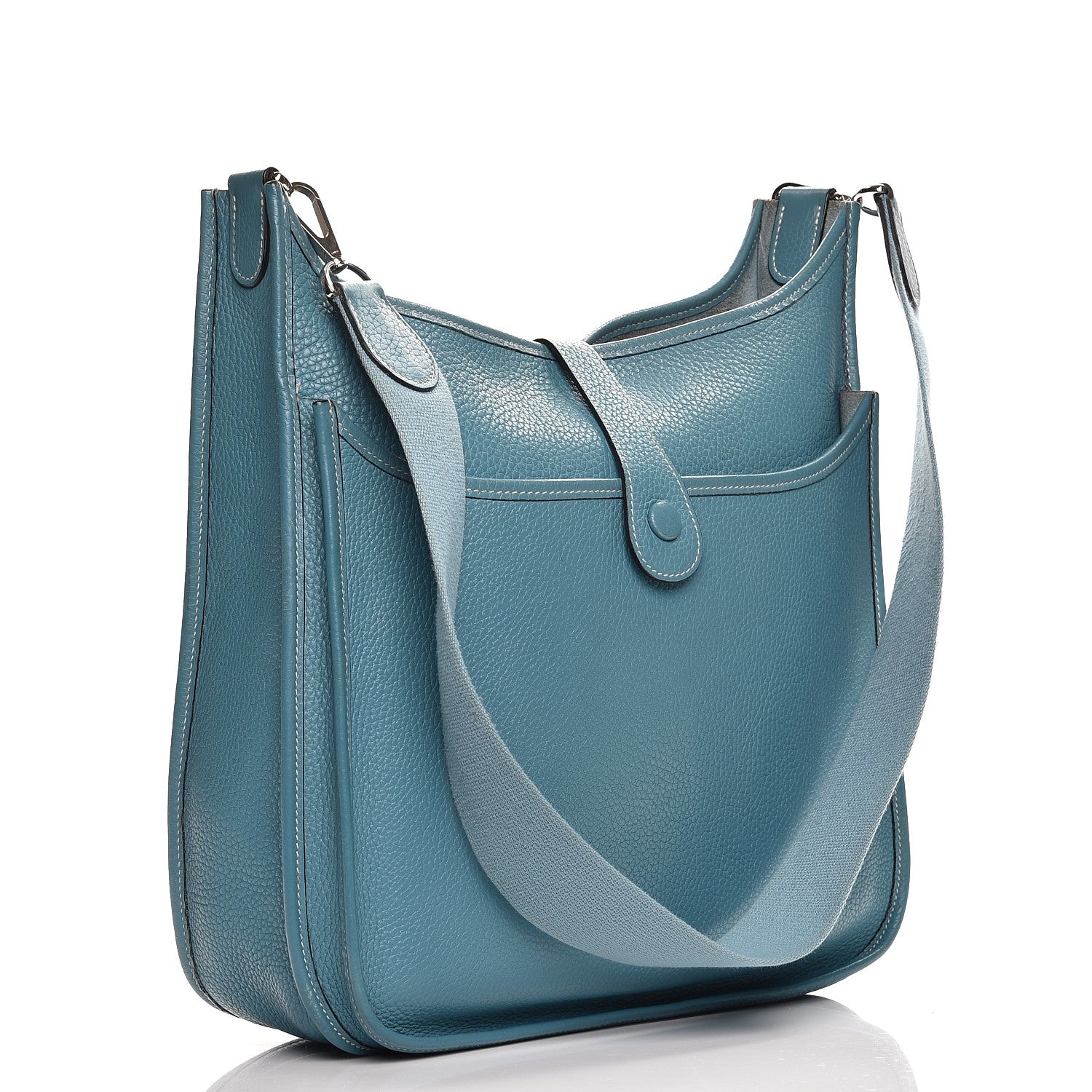 Hermes Taurillon Clemence Evelyne II GM Blue Jean 3 of 8