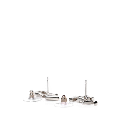 Chanel Crystal Pearl Signature Stud Earrings Gold 3 of 4