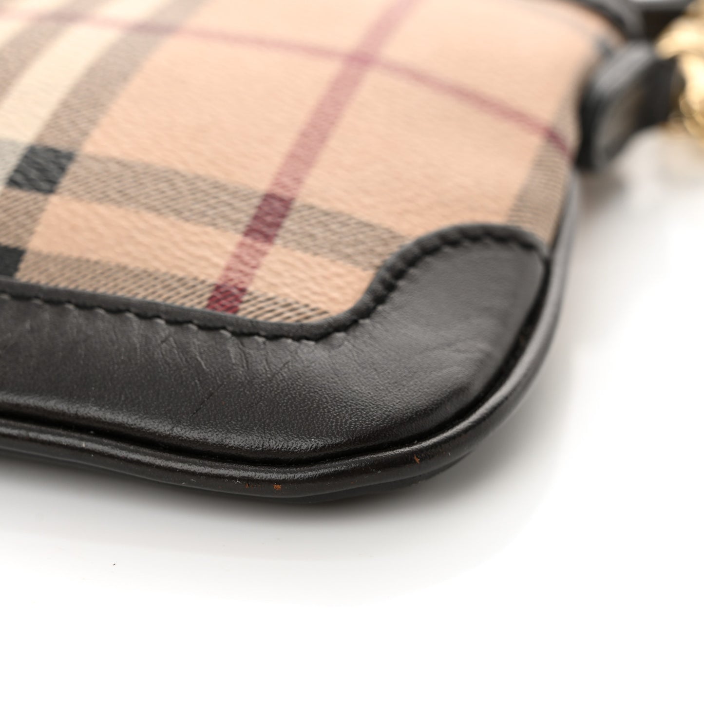 Haymarket Check Small Peyton Crossbody Clutch Bag Chocolate