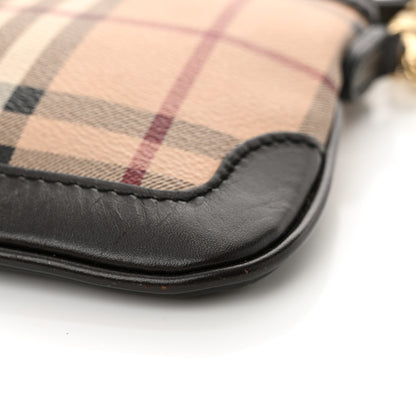 Burberry Haymarket Check Small Peyton Crossbody Clutch Bag Chocolate 11 of 12