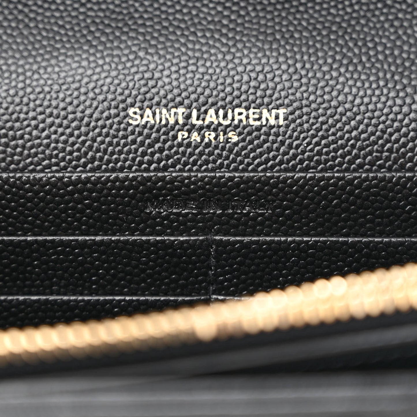 Grain De Poudre Matelasse Chevron Monogram Chain Wallet Black