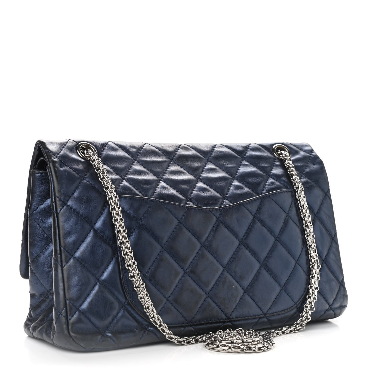 Chanel Metallic Aged Calfskin Quilted 2.55 Reissue 227 Flap Blue 3 of 18