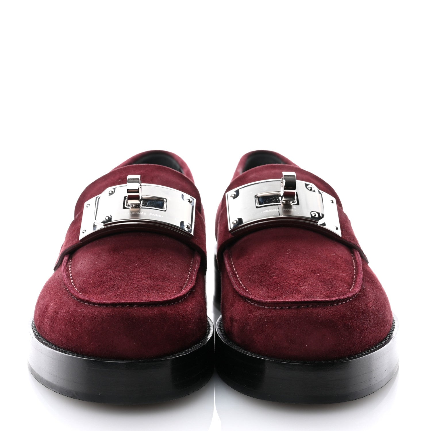 Hermes Suede Goatskin Womens Hot Loafer 38.5 Marron Mahogany 2 of 10