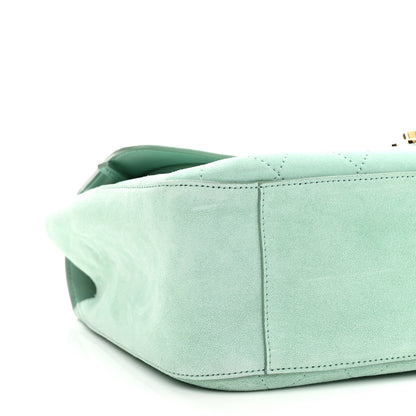 Chanel Suede Calfskin Small Souplissimo Maxi Flap Green 9 of 10