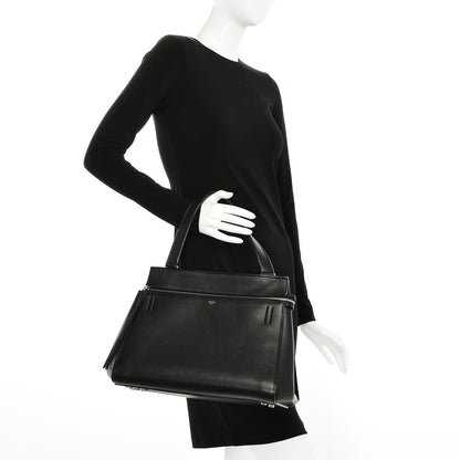 Celine Supple Calfskin Medium Edge Shoulder Bag Black 2 of 9