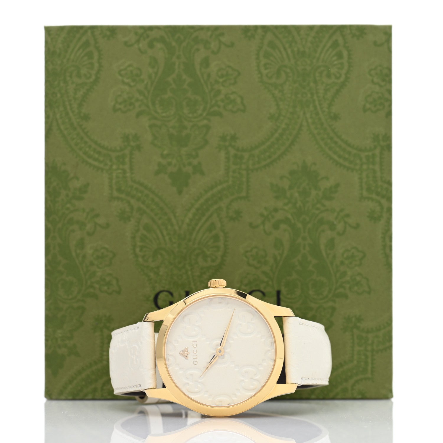 Gucci Stainless Steel Calfskin 38mm G-Timeless Quartz Watch White 5 of 5