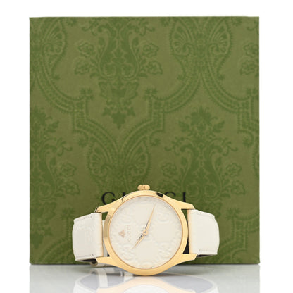Gucci Stainless Steel Calfskin 38mm G-Timeless Quartz Watch White 5 of 5