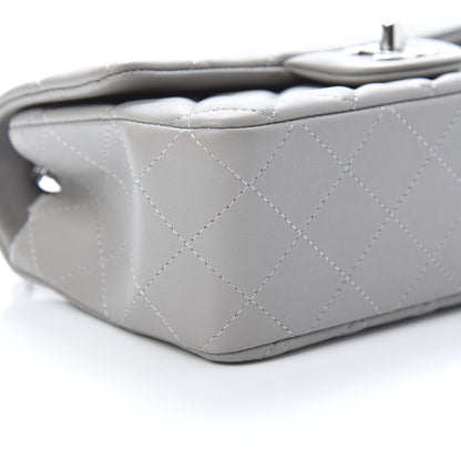 Chanel Lambskin Quilted Mini Rectangular Flap Grey 9 of 12