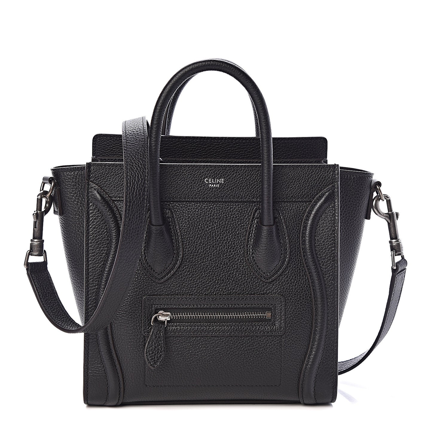 Drummed Calfskin Nano Luggage Black