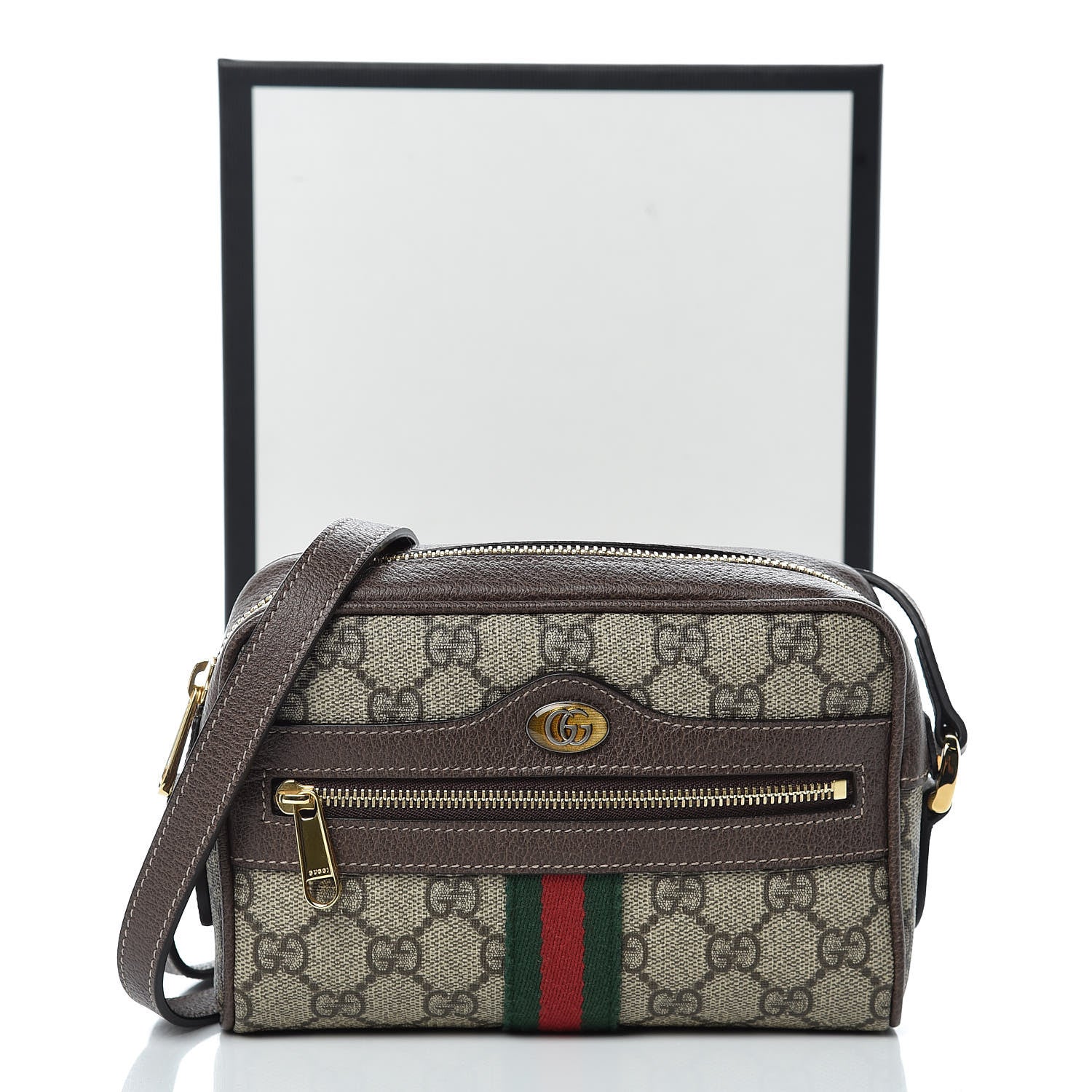 Gucci GG Supreme Monogram Web Mini Ophidia Shoulder Bag Brown 10 of 10