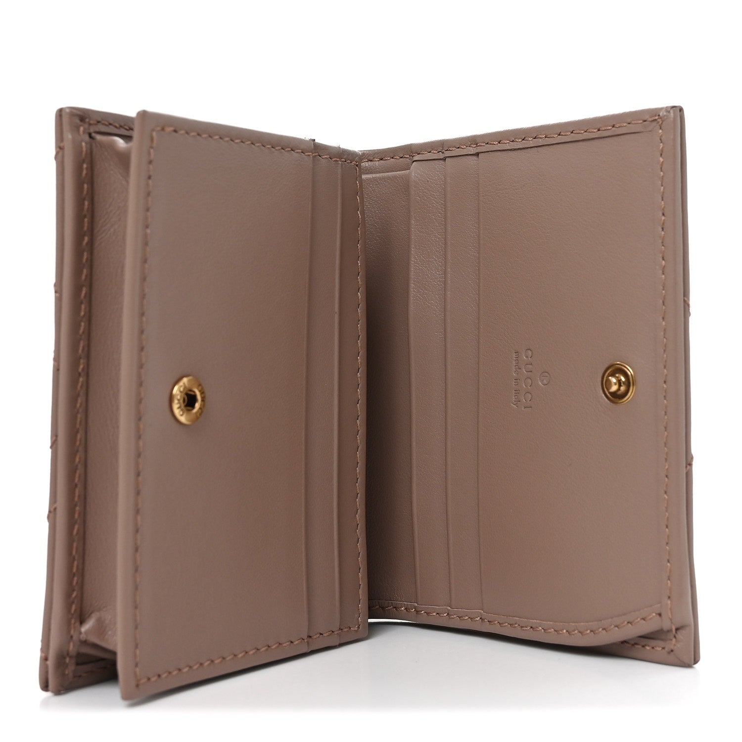 Gucci Calfskin Matelasse GG Marmont Card Case Wallet Porcelain Rose 5 of 8