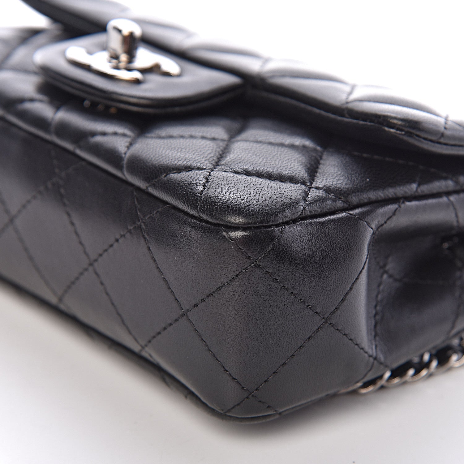 Chanel Lambskin Quilted Extra Mini Rectangular Flap Black 12 of 15