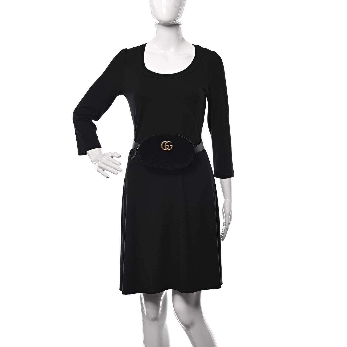 Velvet Matelasse GG Marmont Belt Bag 75 30 Black