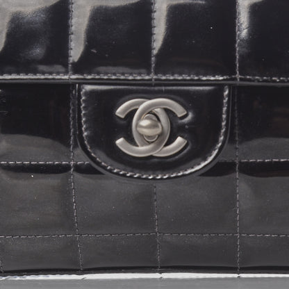Chanel Patent Quilted East West Chocolate Bar Flap Black 6 of 8