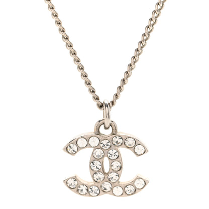 Chanel Crystal Timeless CC Necklace Silver 4 of 7