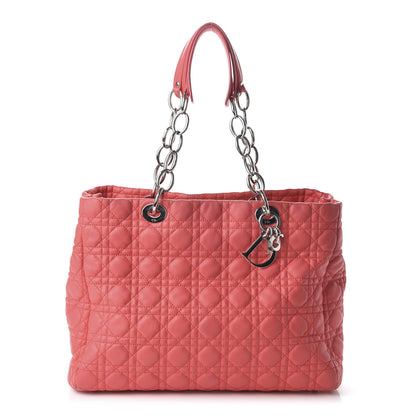Christian Dior Lambskin Cannage Large Dior Soft Shopping Tote Coral 1 of 10