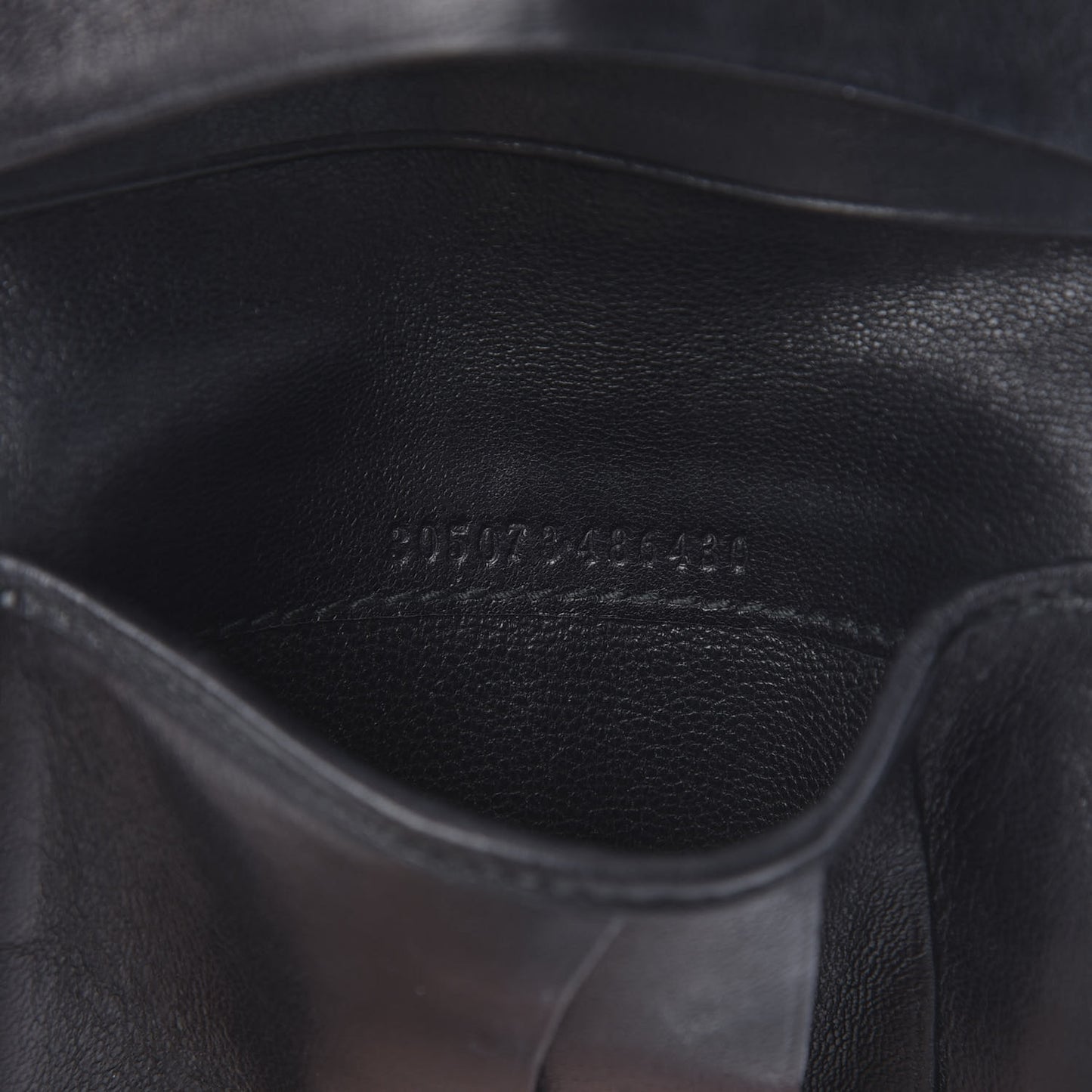 Calfskin Croc Embossed Skull Pocket Organizer Black