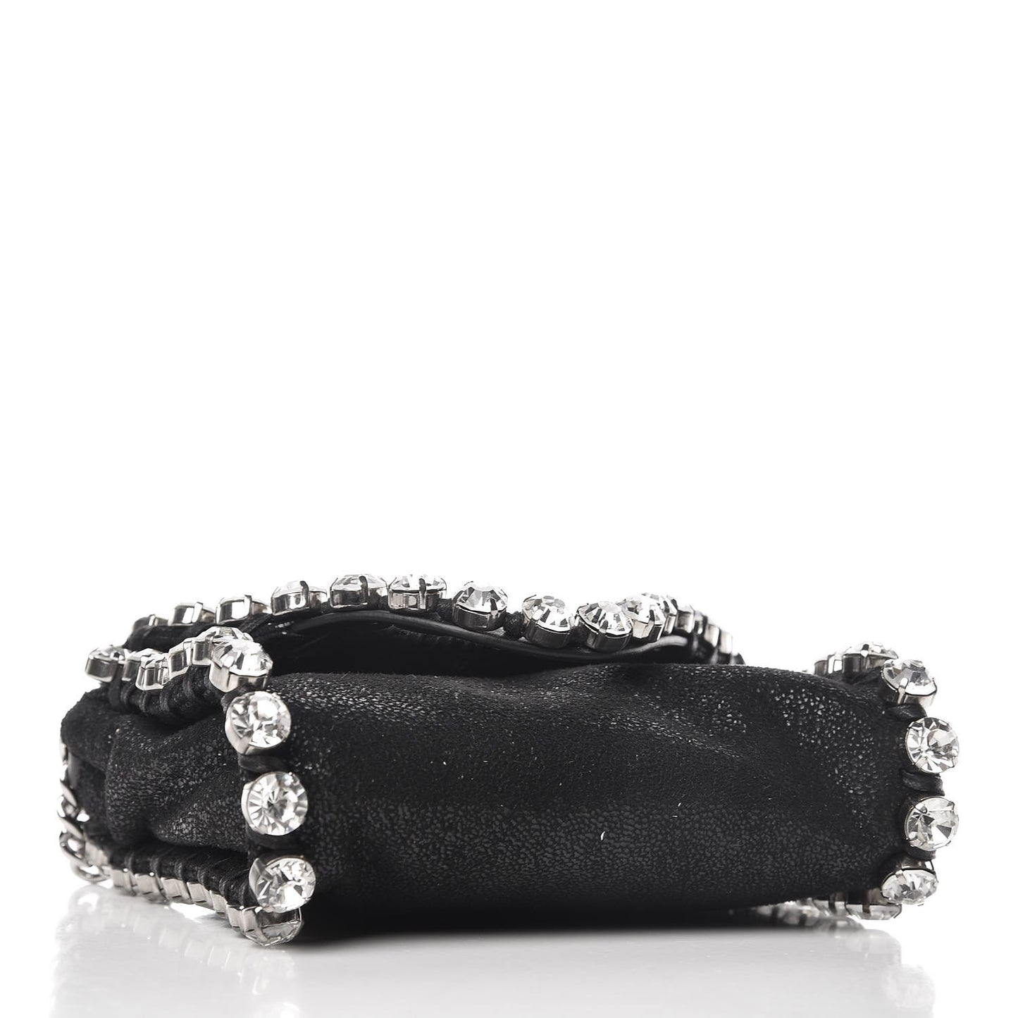 Shaggy Deer Tiny Fold Over Falabella Crystal Crossbody Black