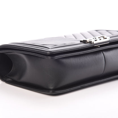 Chanel Calfskin Chevron Quilted New Medium Boy Flap Black 8 of 9