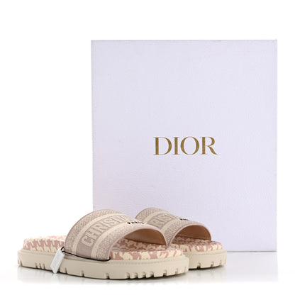 Christian Dior Micro PDP Cotton Houndstooth Embroidered Dway 10mm Slide Sandals 36 Rose De Ven 11 of 11