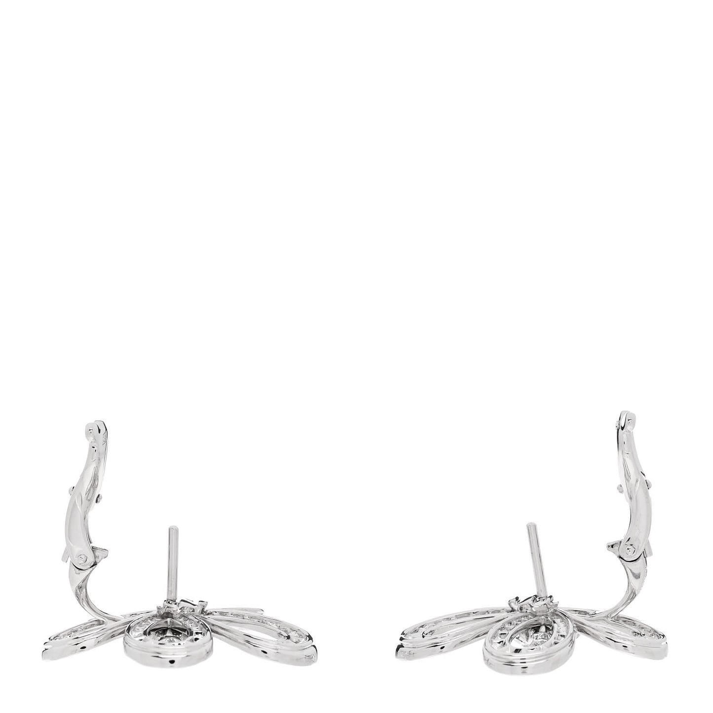 18K White Gold Diamond Flowerlace Earrings