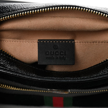 Gucci Suede Patent Web Mini Ophidia Shoulder Bag Black 4 of 11