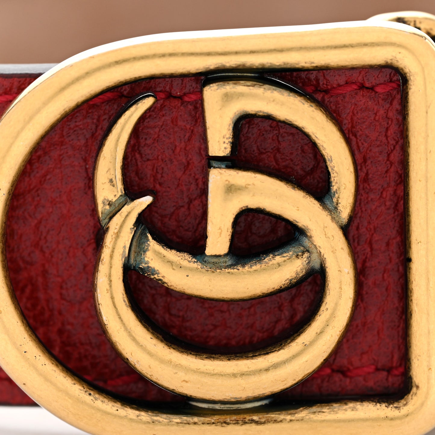 Calfskin Marmont Double G Bracelet Red