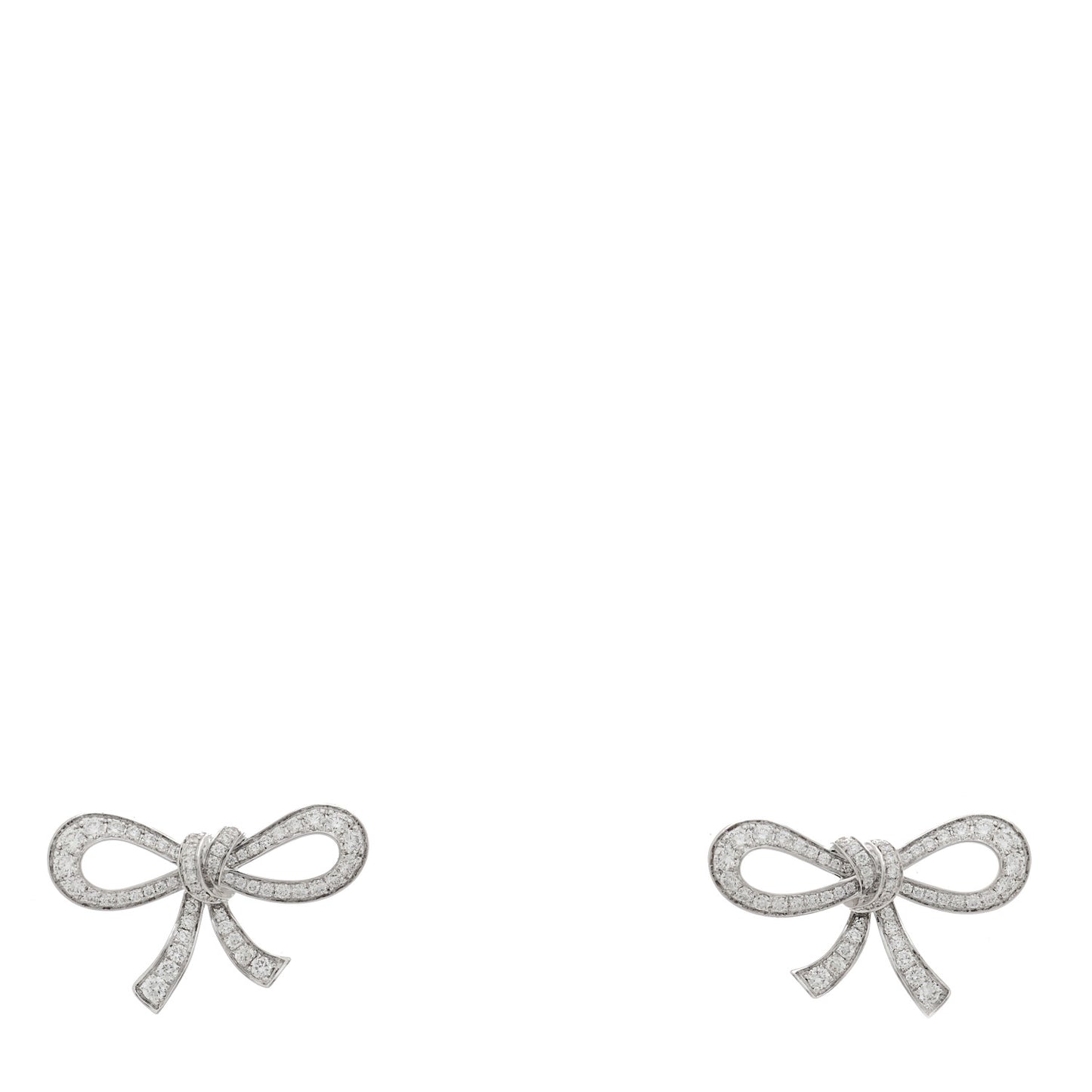 18K White Gold Diamond Tilda's Bow Mini Stud Earrings