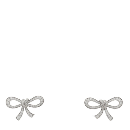 Graff 18K White Gold Diamond Tilda's Bow Mini Stud Earrings 1 of 5