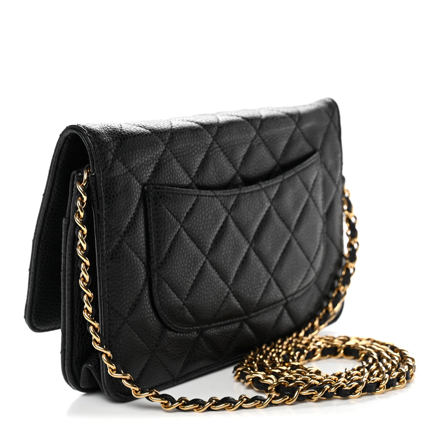 Chanel Caviar Quilted CC Turnlock Wallet On Chain WOC Black 3 of 13