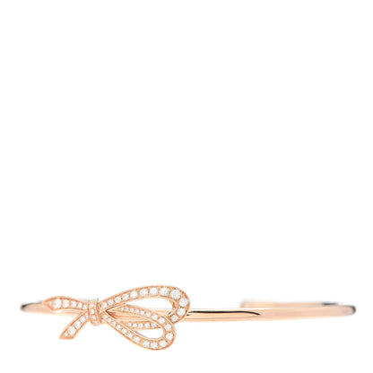Tiffany 18K Rose Gold Diamond Bow Cuff Bracelet 1 of 5