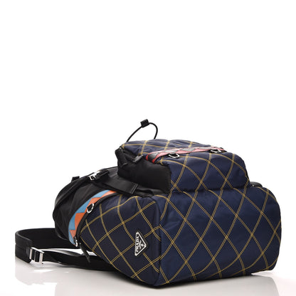 Prada Tessuto Nylon Impunturato Double Buckle Backpack Baltico Black 4 of 8