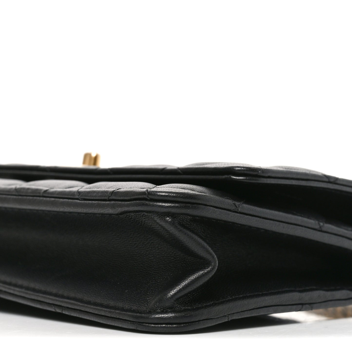 Lambskin Quilted Sweet Camellia Wallet on Chain WOC Black