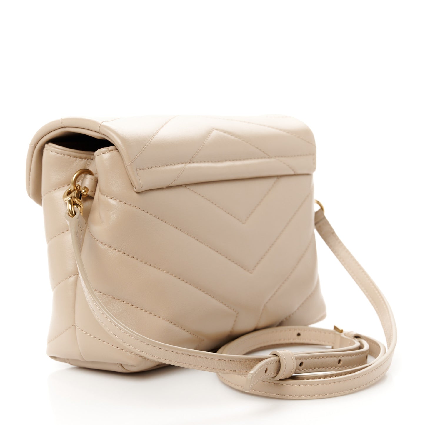 Calfskin Y Quilted Monogram Toy Loulou Crossbody Bag Dark Beige