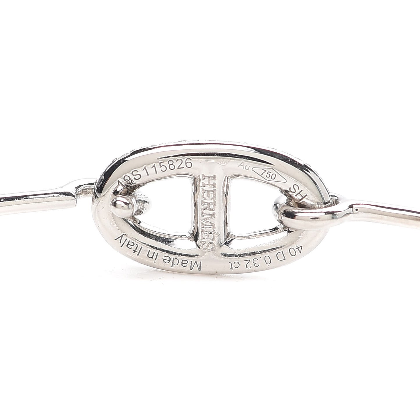 18K White Gold Diamond PM Ronde Chaine d'Ancre Bracelet SH