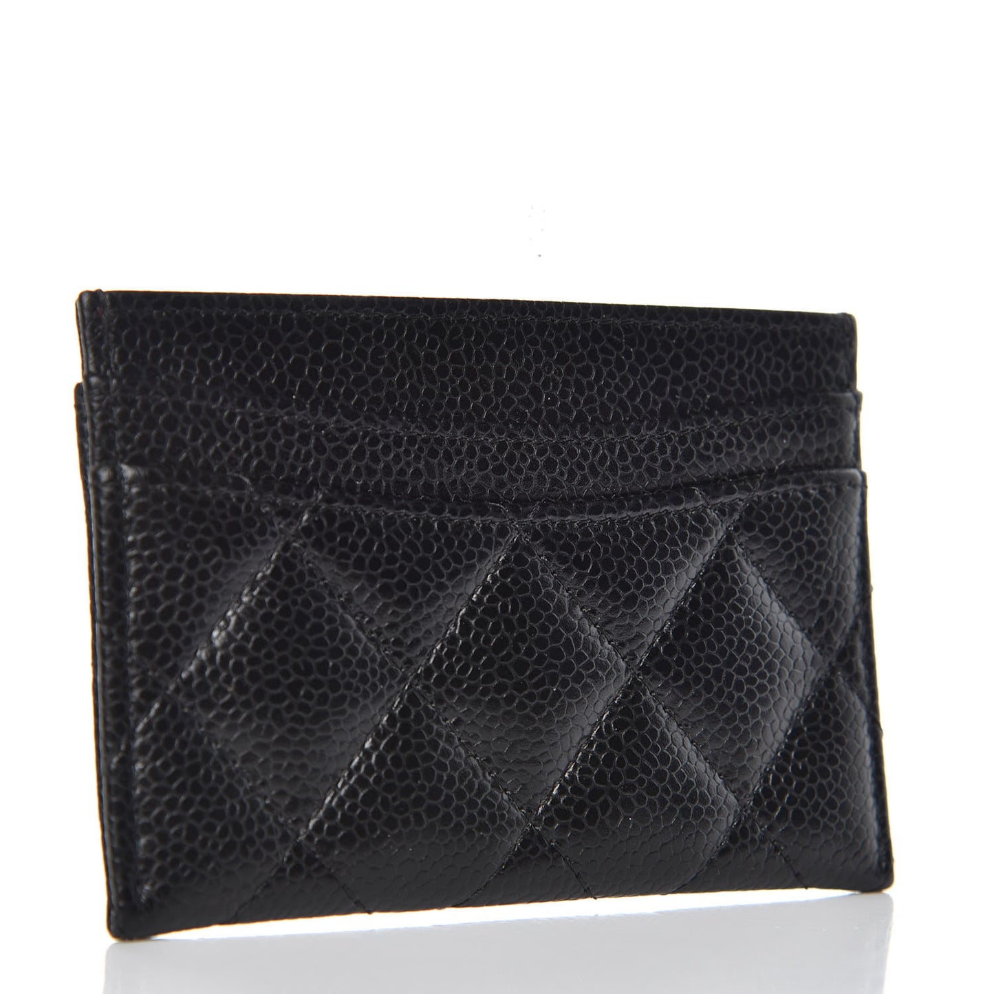 Caviar Quilted Card Holder Black