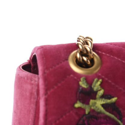 Gucci Velvet Matelasse Blind for Love Embroidered Medium GG Marmont Shoulder Bag Light Raspberry Rose Multicolor 12 of 13