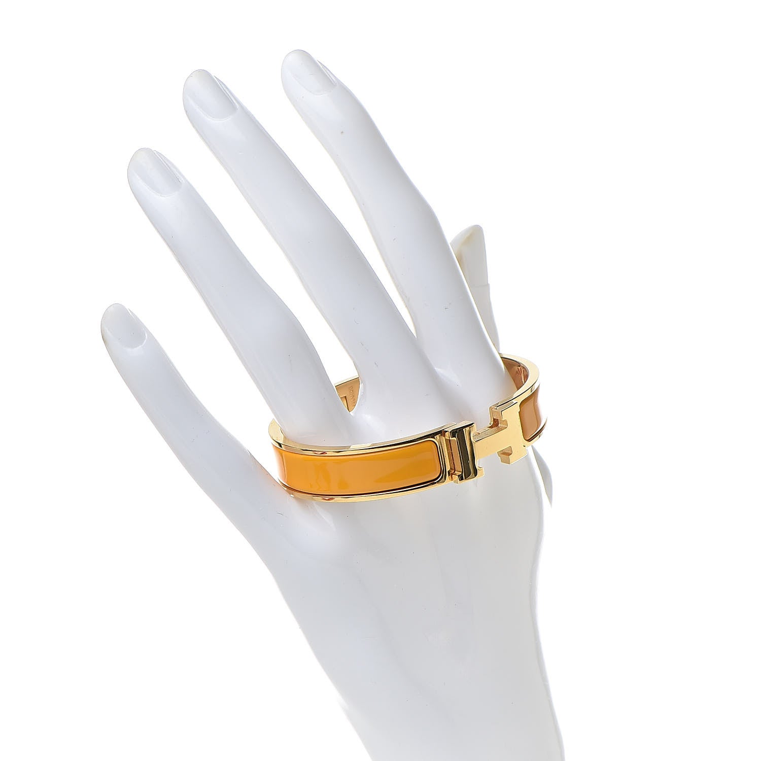 Hermes Enamel Narrow Clic Clac H Bracelet PM Jaune Madras 2 of 6