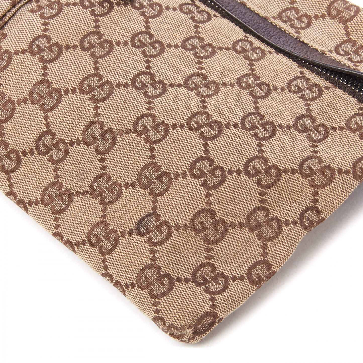 GG Monogram Double Pocket Belt Bag Dark Brown