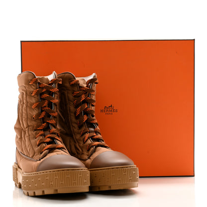 Hermes Calfskin Parachute Fresh Ankle Boots 38 Brun Amourette 9 of 9