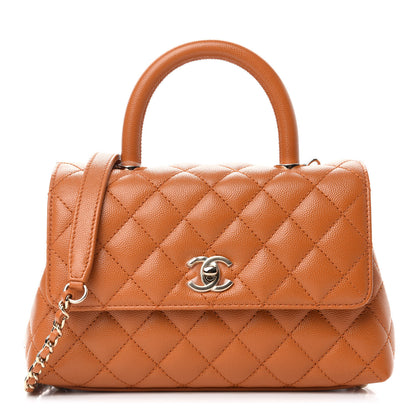 Chanel Caviar Quilted Mini Coco Handle Flap Light Brown 1 of 11
