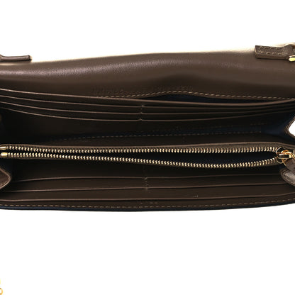 Fendi Vitello Soft F is Fendi Bi-Color FF 1974 Embossed Continental Envelope Wallet On Chain Maya Black 5 of 9