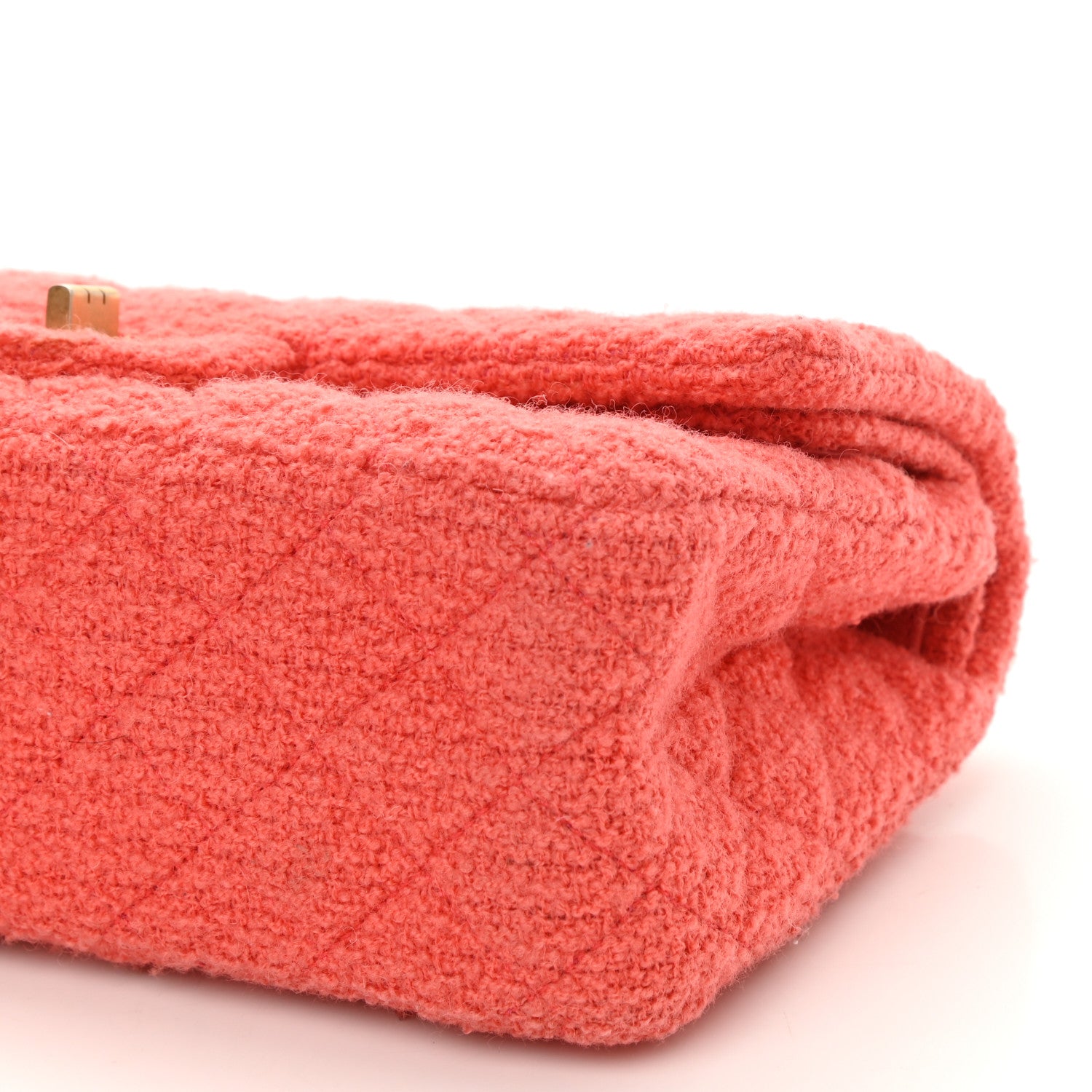 Chanel Wool Tweed Quilted 2.55 Reissue 225 Flap Coral 9 of 9