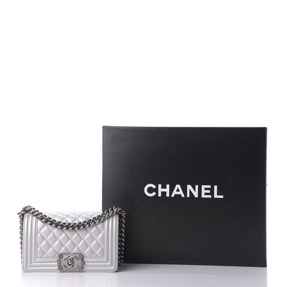 Chanel Metallic Calfskin Quilted Small Boy Flap Silver 10 of 10