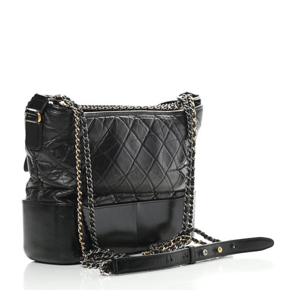 Chanel Aged Calfskin Quilted Medium Gabrielle Hobo Black 4 of 16