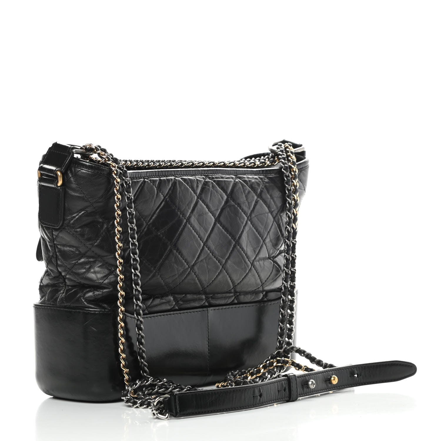Chanel Aged Calfskin Quilted Medium Gabrielle Hobo Black 4 of 16